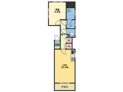 パレット(1LDK/1階)の間取り写真