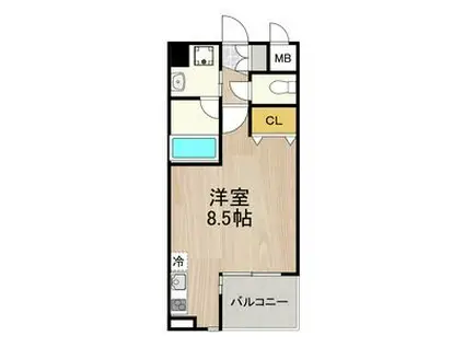 CITY SPIRE 名駅北(ワンルーム/3階)の間取り写真