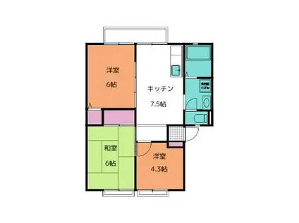 エレガンス幕山台B(3DK/2階)の間取り写真