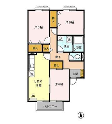 ファミール本郷(3DK/1階)の間取り写真