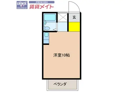 大藪西大手ハイツ(ワンルーム/2階)の間取り写真