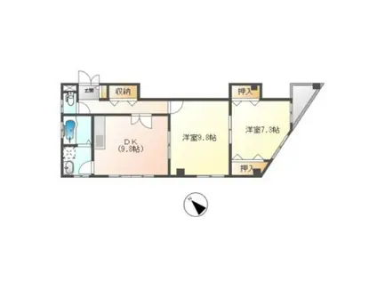 K・Rプラザ(2DK/2階)の間取り写真