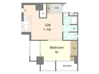 スカイラーク蕨(1LDK/2階)の間取り写真