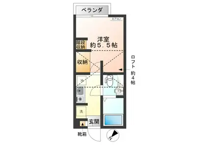 ビラパルマ(1K/1階)の間取り写真