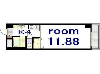 セイミツビル(1K/4階)の間取り写真