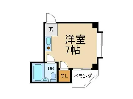 メゾン・クリエイト香里園(ワンルーム/1階)の間取り写真