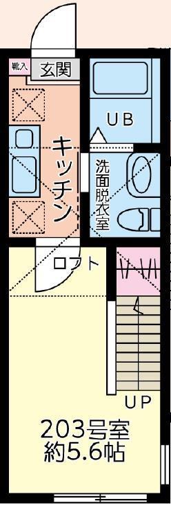 オリーブ藤沢(1K/2階)の間取り写真