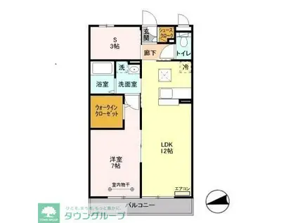 リュイールII(1SLDK/1階)の間取り写真