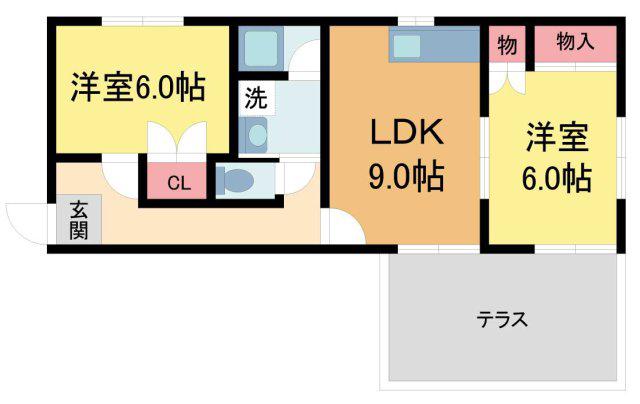 メゾン・スガ(2LDK/1階)の間取り写真