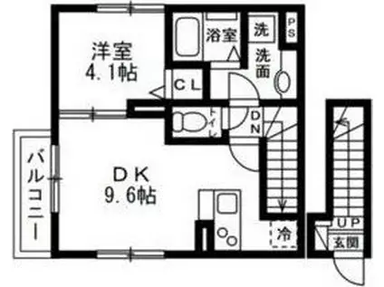 ドエル・SAWA(1LDK/2階)の間取り写真