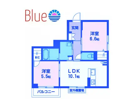 レジデンシア湘南茅ヶ崎(2LDK/3階)の間取り写真