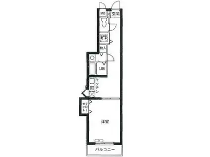 菱和パレス代々木公園(1DK/1階)の間取り写真
