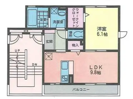 リバティーベルII(1LDK/3階)の間取り写真