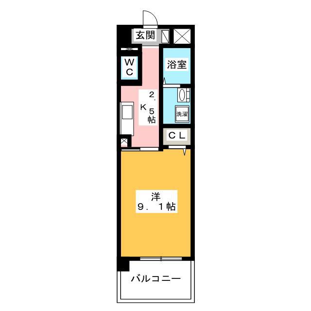 イースト アヴェニュ-(1K/4階)の間取り写真