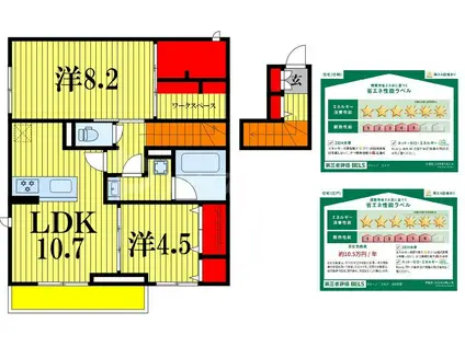 カミーノ コモド(2LDK/2階)の間取り写真