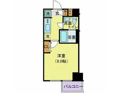 クレヴィスタ文京江戸川橋(1K/1階)の間取り写真