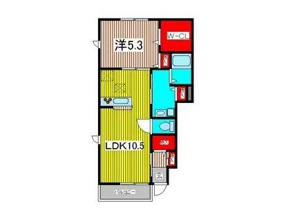 LUCENTE(1LDK/1階)の間取り写真