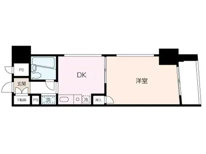 サンピア横須賀(1DK/6階)の間取り写真