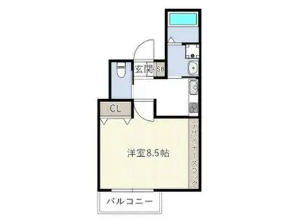 INOVE天白八幡山(1K/2階)の間取り写真