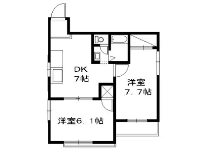 エムコート(2DK/2階)の間取り写真