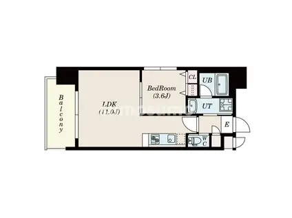 フレンシアノイエ難波南(1LDK/3階)の間取り写真