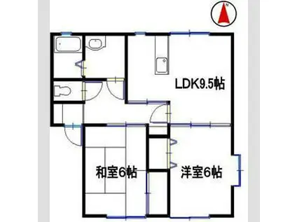 サンハイツ(2LDK/1階)の間取り写真