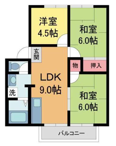 グランドタウンⅠ(3LDK/2階)の間取り写真
