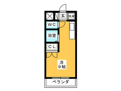 ウエストパーク寿B(ワンルーム/1階)の間取り写真