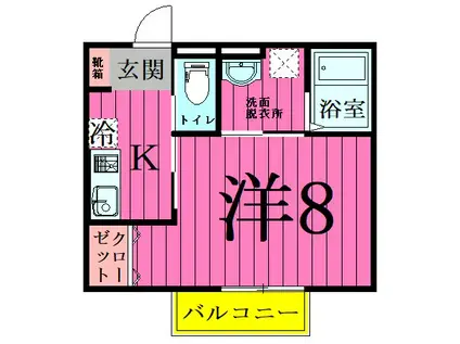 アルカディアメゾン(1K/2階)の間取り写真