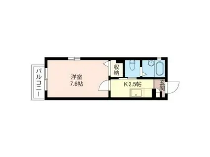 JR埼京線 与野本町駅 徒歩7分 2階建 築19年(1K/2階)の間取り写真