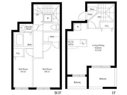 REGALO奥沢自由が丘(2LDK/B1階)の間取り写真