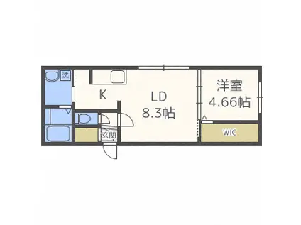 グランドサクセス行啓通(1LDK/5階)の間取り写真