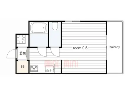 パラツィーナ甲子園口Ⅰ(ワンルーム/2階)の間取り写真