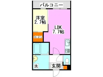 JR筑豊本線 浦田駅(福岡) 徒歩25分 2階建 新築(1LDK/2階)の間取り写真