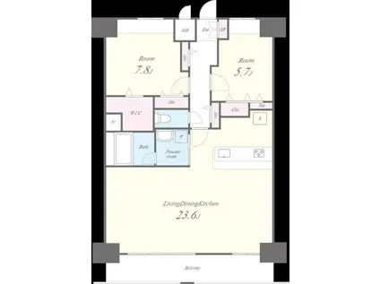 アロームドゥジョア(2LDK/13階)の間取り写真