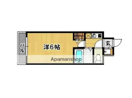 アンジェラス西新II(1K/1階)の間取り写真