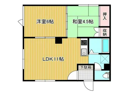 みよしパークハイム(2LDK/2階)の間取り写真