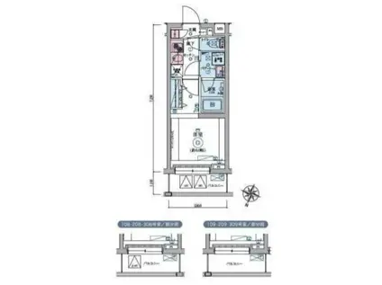 リヴシティ恵比寿(1K/2階)の間取り写真