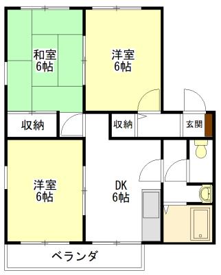 メゾンむつみヶ丘(3DK/1階)の間取り写真