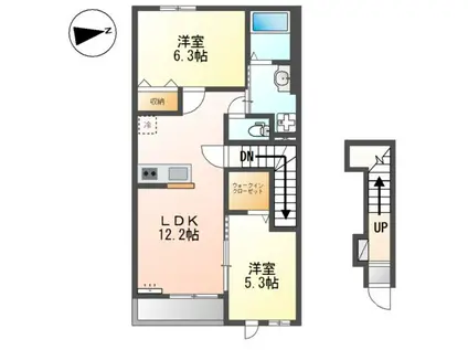 ヴィラ・フェリーチェ(2LDK/2階)の間取り写真