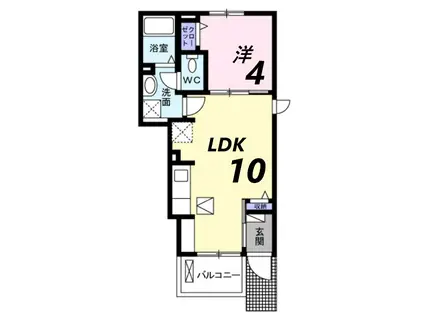ベル カーサ(1LDK/1階)の間取り写真