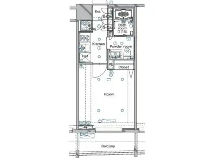 メイクスデザイン南青山(1K/9階)の間取り写真