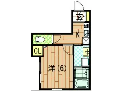 プランドール武蔵小杉(1K/1階)の間取り写真