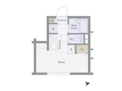 OJ HILSS FIRST(ワンルーム/1階)の間取り写真