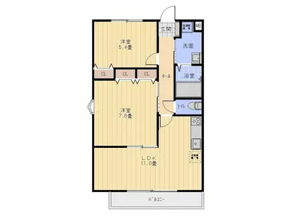 グレース竜美(2LDK/2階)の間取り写真