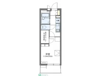 レオパレスエクレールK下大槻(1K/2階)の間取り写真