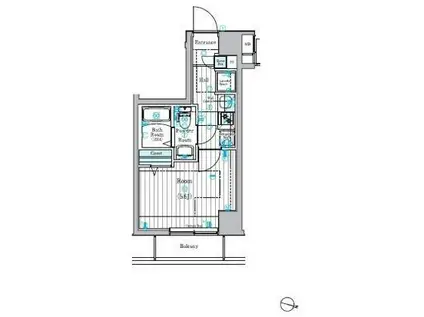 リライア阪東橋ウエスト(1K/9階)の間取り写真