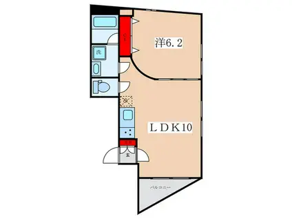 UN PREMIER(1LDK/2階)の間取り写真