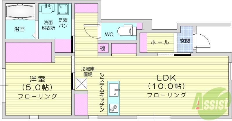 IL MIO CAMPOⅡ(1LDK/1階)の間取り写真