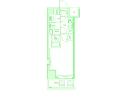 VERXEED阪東橋MAXIV(1K/7階)の間取り写真